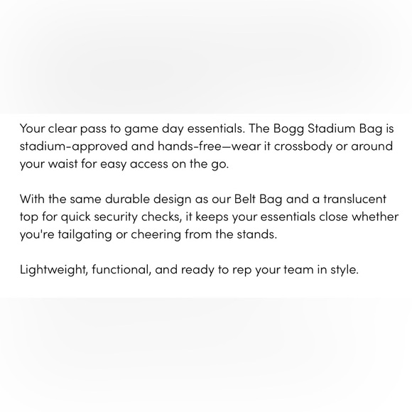 BOGG Clear Black Stadium Bag NWT - Picture 3 of 7